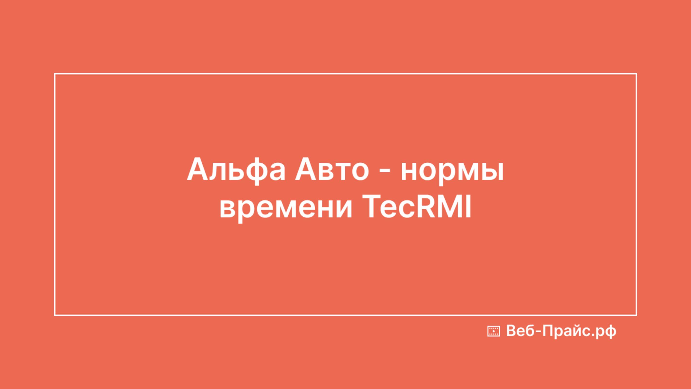Альфа Авто - нормы времени TecRMI