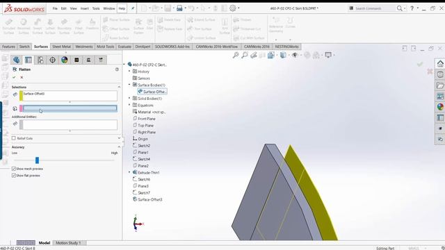 Flatten Surface in SOLIDWORKS