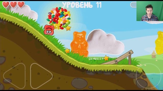 Красный шар про желейного медведя в игре  Red Ball 4 от Фаника