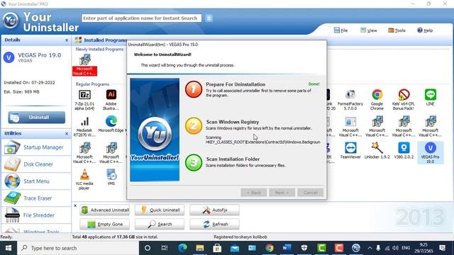 วิธีการถอนการติดตั้งโปรแกรม sony vegas ที่มีปัญหา