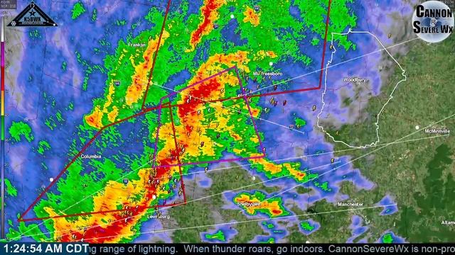 Readyville, TN Tornado Radar Coverage- CannonSevereWx Live Stream