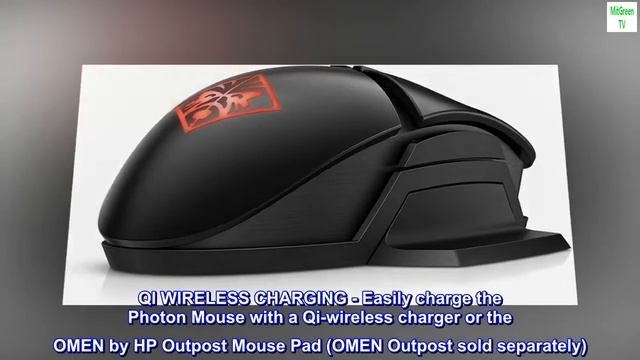 OMEN By HP Photon Wireless Gaming Mouse With Qi Wireless Charging, Programmable Buttons, Custom RGB