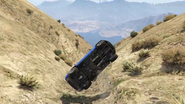 GTA 5 Cliff Drops Crashes With Real Cars Mod #27