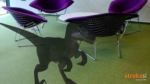 Microsoft HoloLens Glasses mixed reality fun scenario (dinosaur hunting)