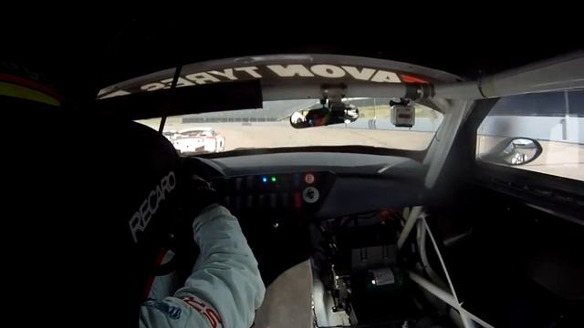 Joe Osborne on-board BMW Z4 GT3. British GT at Rockingham. Nearly in the wall.