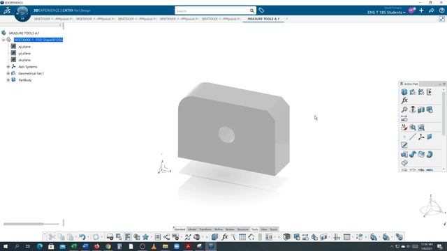 ENG T 185 Measure Commands CATIA 3D Experience Part 1