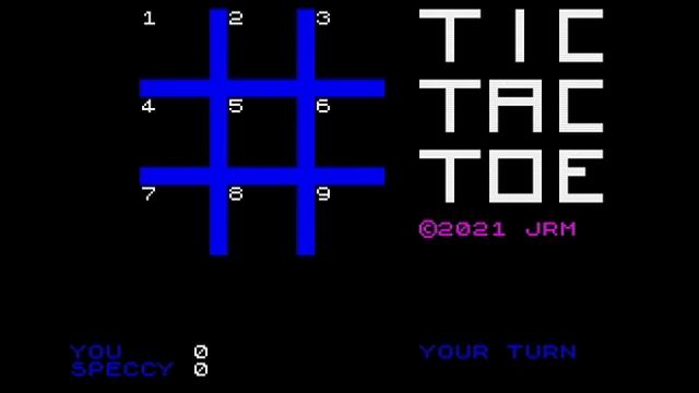 Tic Tac Toe for ZX Spectrum 128/+2