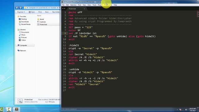 Advanced Folder Hider using CMD