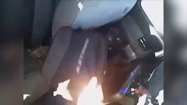 Голая женщина угоняет полицейский грузовик