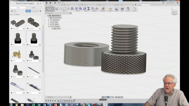 Learn Fusion 360 or Die Trying LESSON 8: Design Knurled Nut and Bolt for 3D Printer
