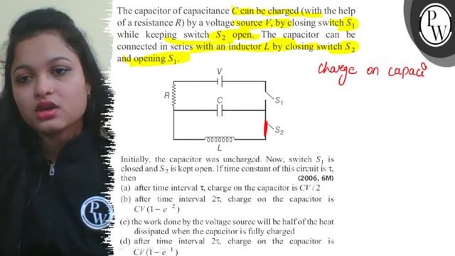 The capacitor of capacitance \( C \) can be charged (with the help ...