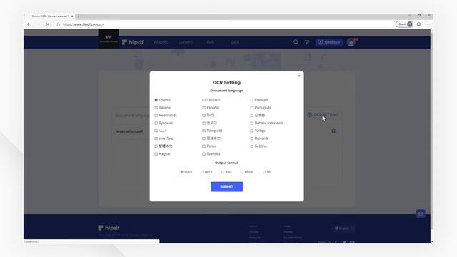 How to OCR PDF on HiPDF Online