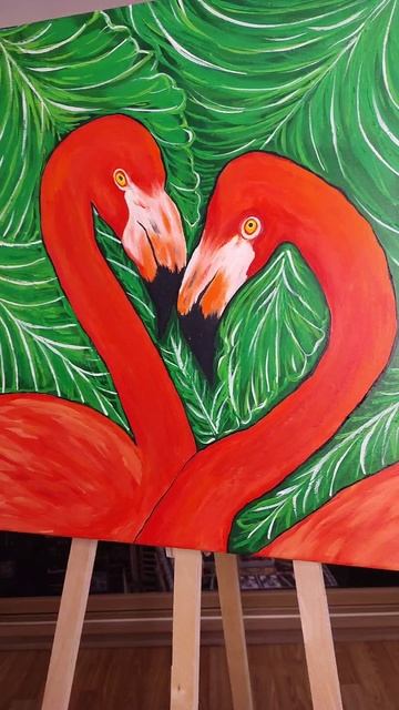 Интерьерная картина Фламинго 🦩 #картина #творчество #рисую #фламинго