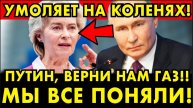 ЕС просит у РФ поставки газа, ОПУСТИВШИСЬ перед Москвой на колени. Путин обозначил 2 требования!