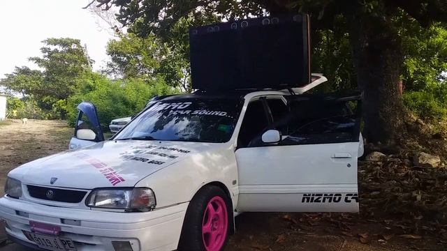 MOST WATCH .........BASS SPEAKERS ARE FALLING OUT....PINK AND WHITE CAR..