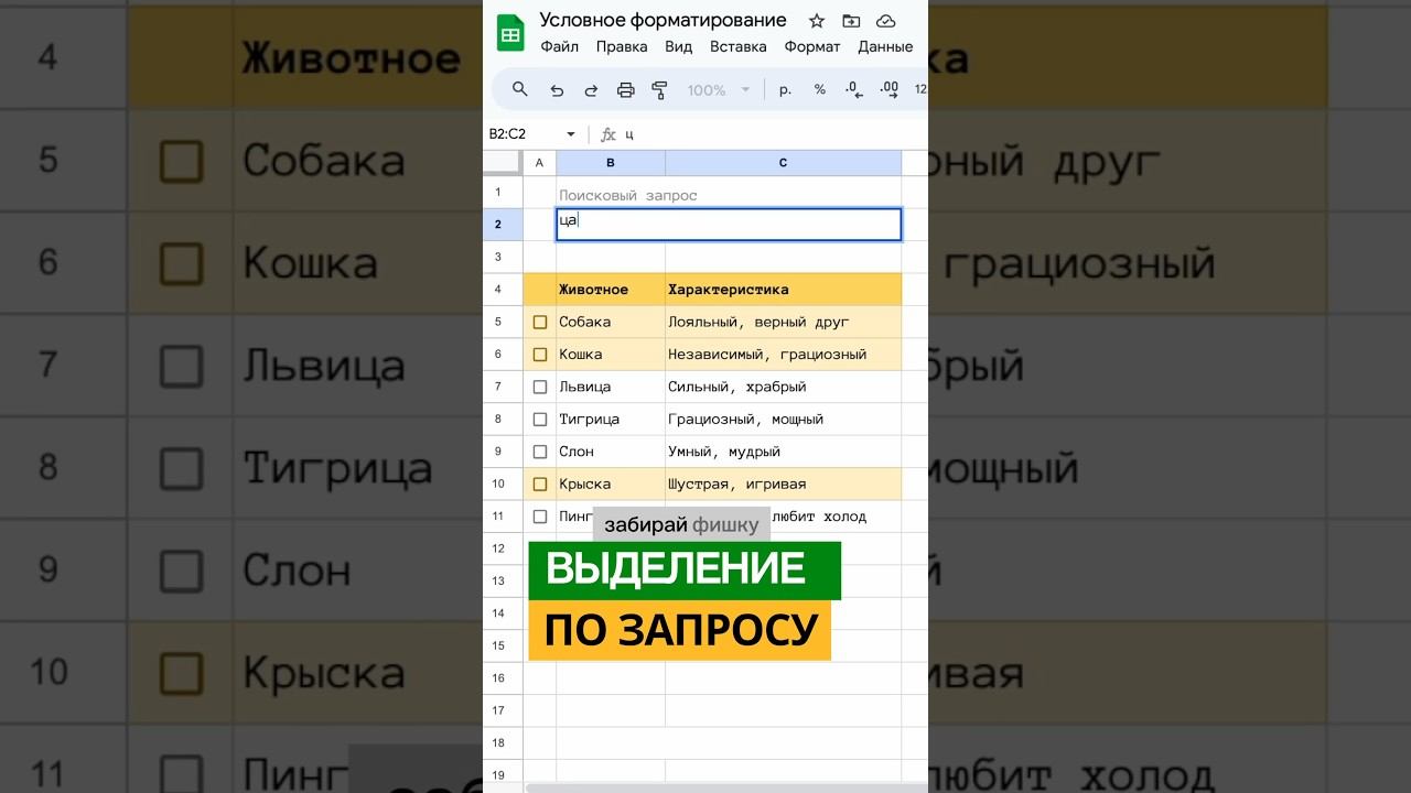 Секреты УСЛОВНОГО ФОРМАТИРОВАНИЯ | Выделение по строки поисковому запросу! #googlesheets
