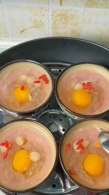 Asian Food Steamed Eggs with Minced Beef (肉碎蒸蛋) Super Delicious #food