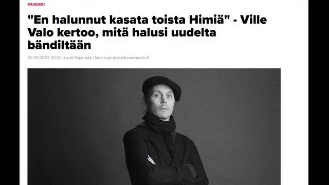 Interview with Ville Valo - Radio City / Voice - 02.09.2022 (in Finnish)