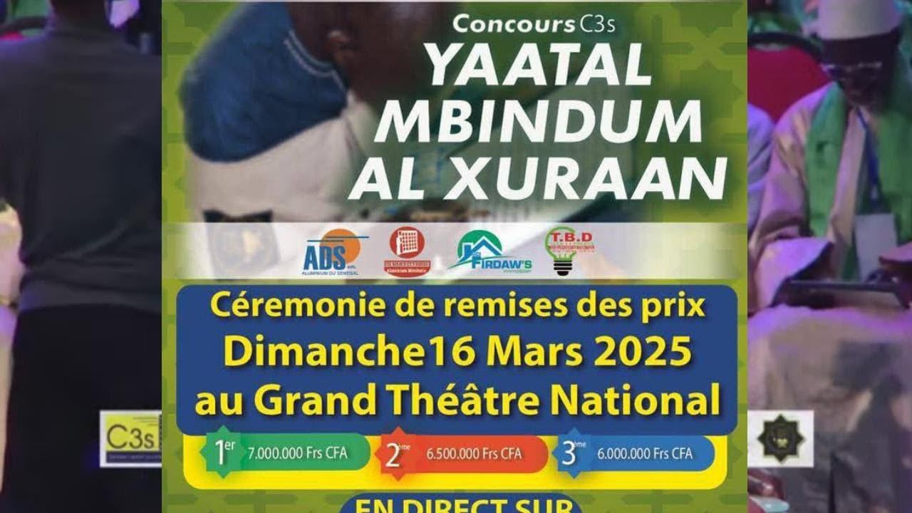 DIRECT Cérémonie remise de Prix Concours Yaatal Mindum Al xurane 2025