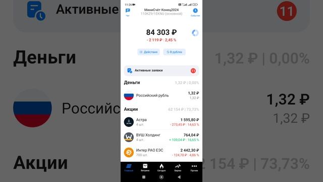 Пополнил счет, купил акций и заработал на волатильности рынка.