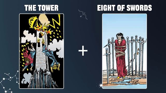 The Tower & Eight of Swords 💡TAROT CARD COMBINATION AND MEANING