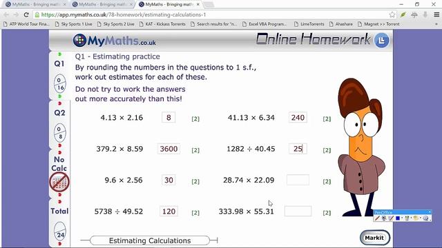 Year 8 Maths Mymaths Estimation Question 2