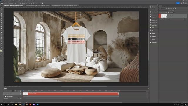 Bella Canvas 3001 Video Mockup  |  White T-shirt Video Mock Up  |  Photoshop Smart Object