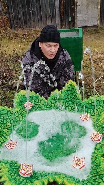 Фонтан садовый из архитектурного бетона