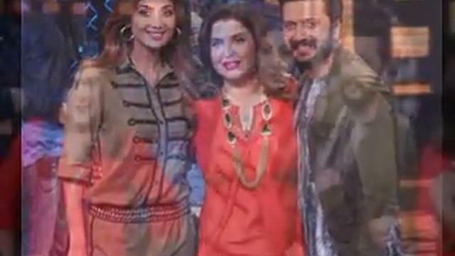 Shilpa Shetty and Riteish Deshmukh on the sets of Lip Sing Battle