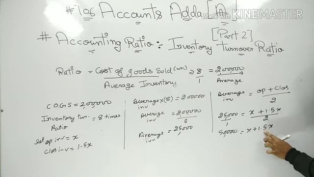 🔴 Inventory turnover ratio Part 2  Accounting Ratio | Activity ratio | class 12 | Accounts video 10