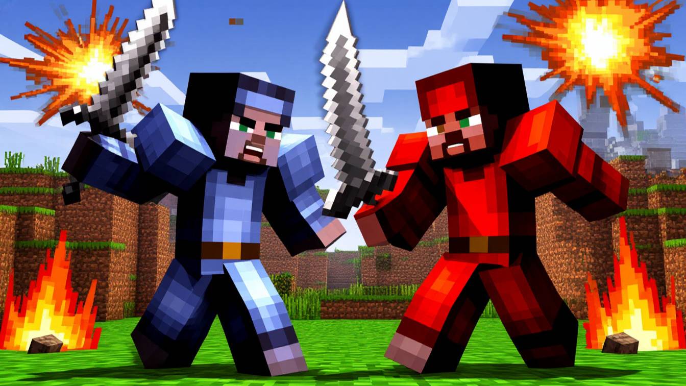 🗡️ Дуэль века в Minecraft – кто останется стоять?