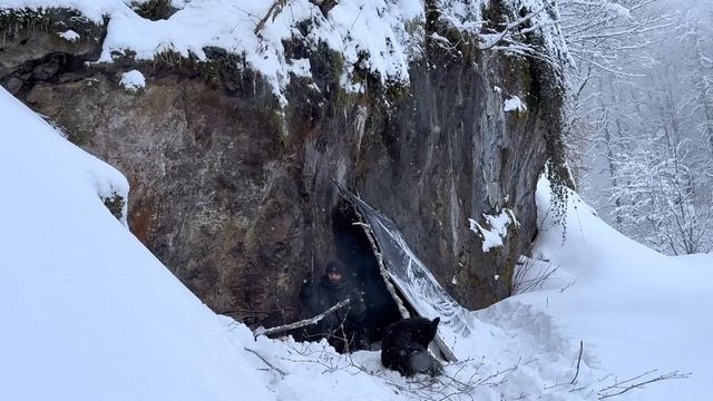Отдых на природе в снежную бурю. Мороз - 29°c