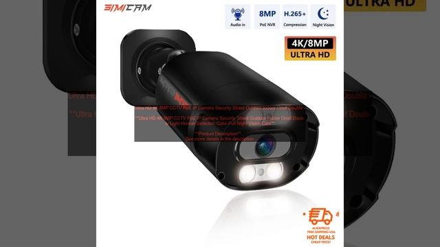 1005005202911139 Ultra HD 4K 8MP CCTV PoE IP Camera Security Street Outdoor Indoor Onvi