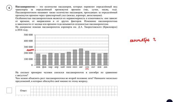 ВПР. Математика. 8 класс. Задание 6. Пассажиропоток — это количество пассажиров, которых перевозит