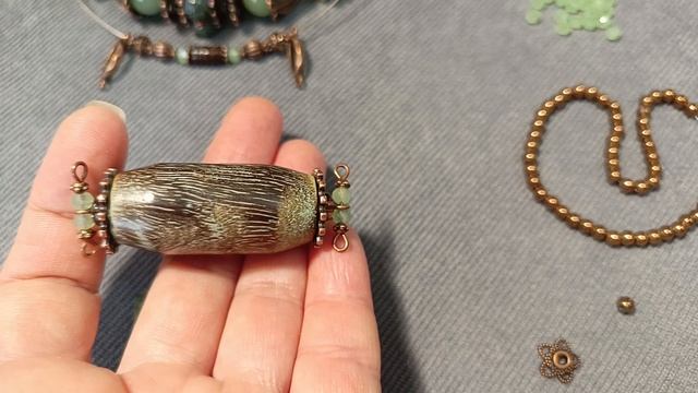 Мадейра. Парные чокеры из дерева, камней и металла #чокер #бохо #collar #boho #идеиукрашений