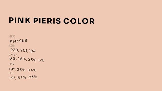 Pink Pieris color #efc9b8 hex Cool Brown color efc9b8