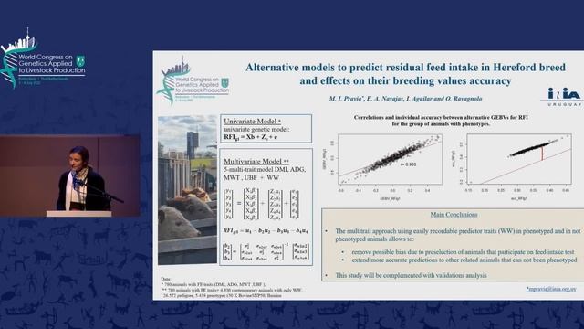 Alternative models to predict residual feed intake in Hereford breed WCGALP2022 María I. Pravia INI