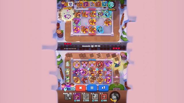 RUSH ROYALE: 국정원_엠비션_King (Mari, Robot) vs. 황제][깨비 (Necromancer, Minotaur) | RR League 15 replay