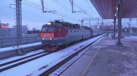 Электровоз ЧС7-244 (ТЧЭ-33) со скорым поездом №142М Курск - Москва.