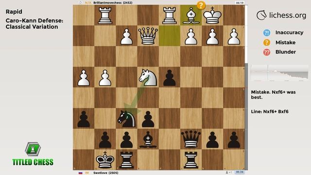Caro-Kann Defense: Classical Variation | Rapid | Titled Chess