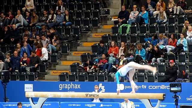 Osipova Valeriia poutre UKR qualif equipe junior euro Bern 2016