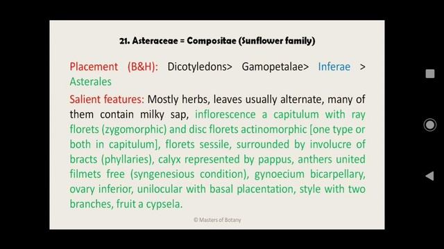 M.Sc. Botany Entrance | Angiosperm Families | Important Notes