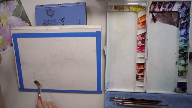 Timelapse Tease: Closeup Of Watercolor Flowers (Lilies)