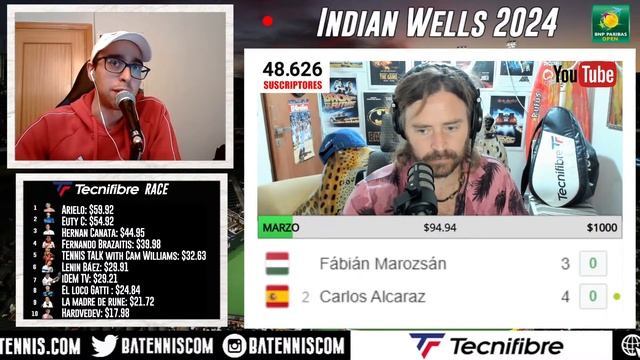 Carlos Alcaraz vs Fabian Marozsan - Indian Wells 2024 - Reaccionando en vivo