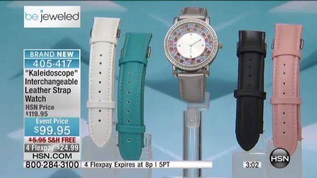 Multicolor Baguette Interchangeable Strap Watch