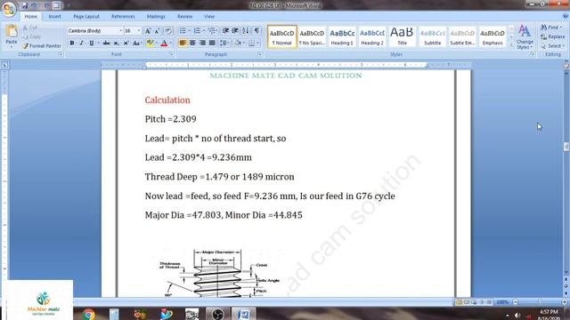 Malti Start Threading Cycle II 4th start thread programming II Cnc Programming