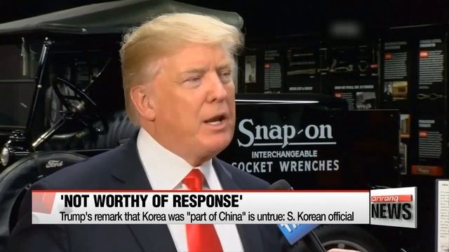 S. Korea dismisses Trump's remark that Korea was "part of China"