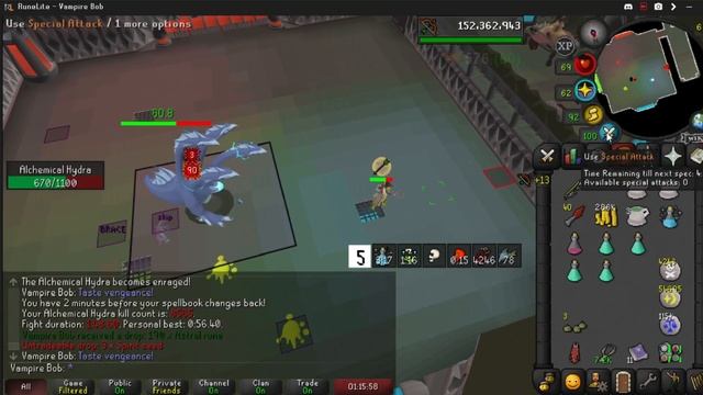 Alchemical Hydra Record 0:50.40 - Vampire Bob