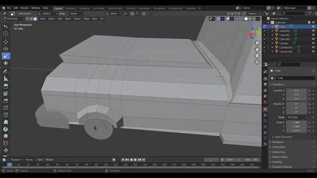 Modeling LOWPOLY TAXI Using Blender 2.91