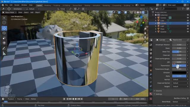 Material Gelas Transparan dengan Refraction Mudah dan Cepat - Tutorial Blender 2.8/2.9 Indonesia